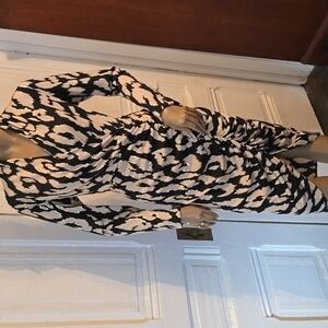 Joseph Ribkoff Black and Gold Patterned Dress